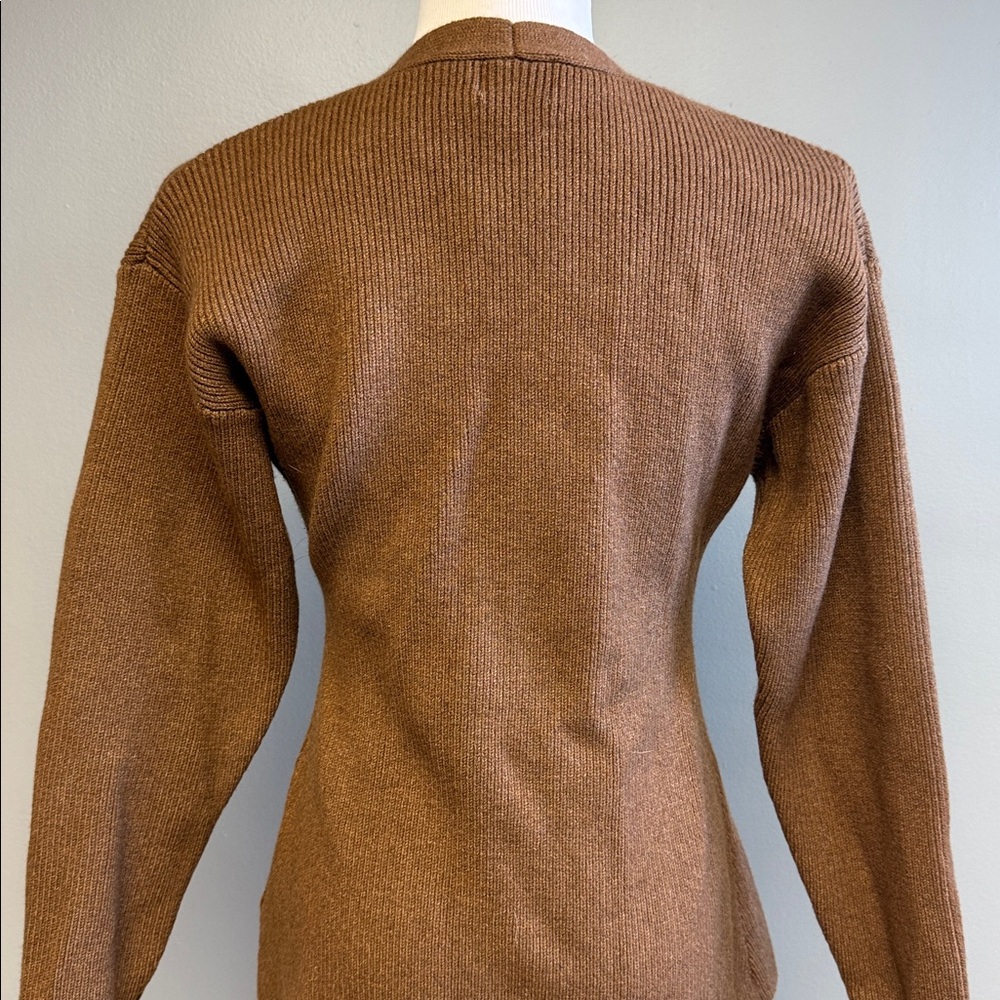 H&M Brown Ribbed Cardigan NWT Size S Button Front - Picture 4 of 5